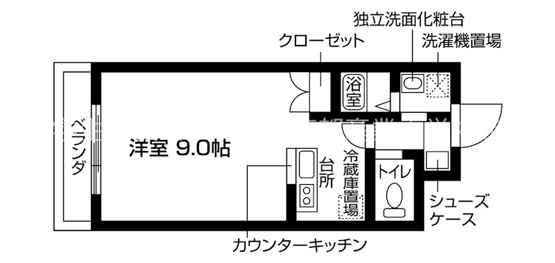 エムロード紫竹（1K） 間取り