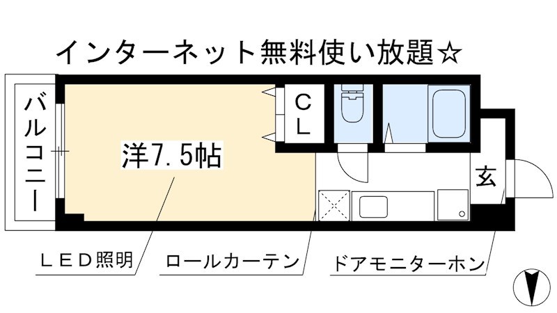 フロントリジェール 302号室 間取り