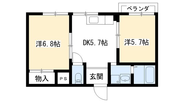 ブランソレイユ 202号室 間取り
