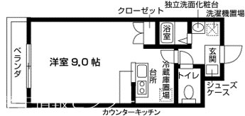 エムロード紫竹（1K） 間取り図