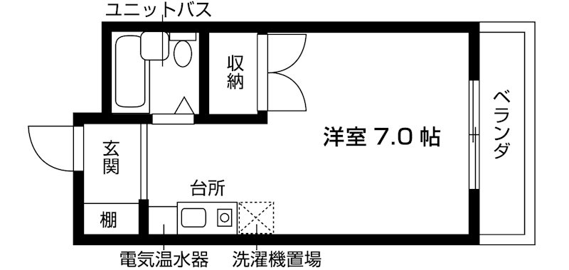 エルメスハイツ (ユニットバス) 間取り図