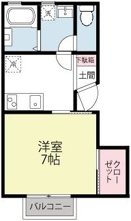 ビームⅩ 203号室 間取り