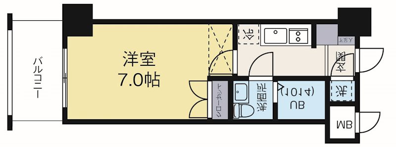 No67BENEFIT21博多 612号室 間取り