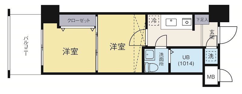 No67BENEFIT21博多 1102号室 間取り