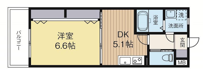 ボヌール博多 803号室 間取り