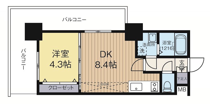 クラブオリエントNo72ハーバーイーストタワー 322号室 間取り