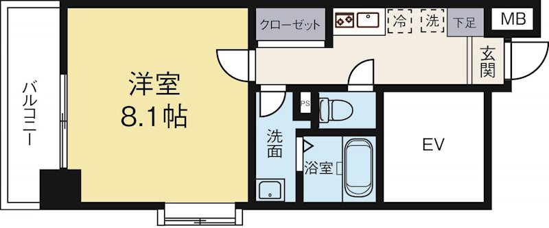 ローズモントフレア薬院2 306号室 間取り