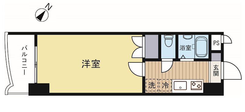 ロイヤル日赤通80 1305号室 間取り