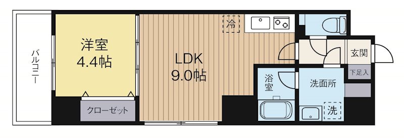 ウイング赤坂 801号室 間取り