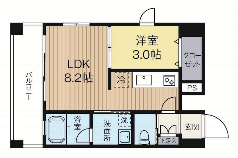 エトゥール博多駅北 701号室 間取り
