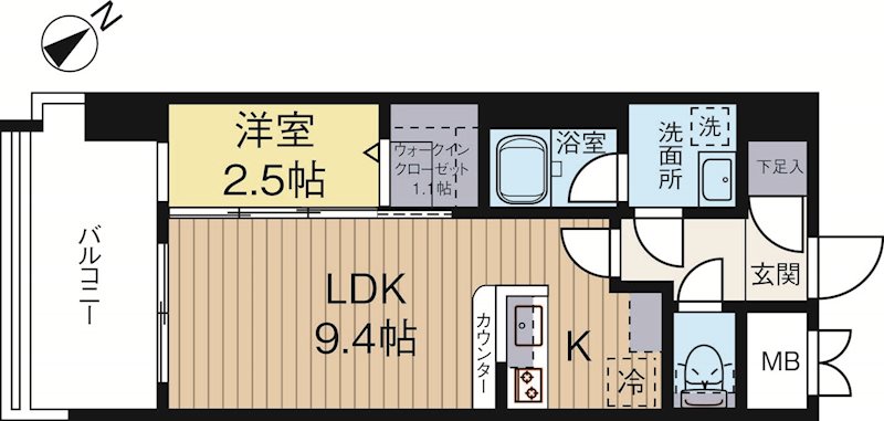 グランフォーレラグゼ博多駅南 202号室 間取り