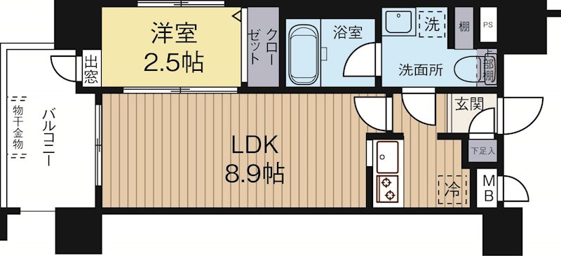 グランフォーレプライム天神東 701号室 間取り