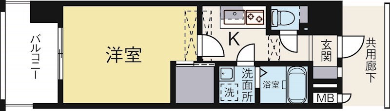 Rupieレジデンス渡辺通 1303号室 間取り