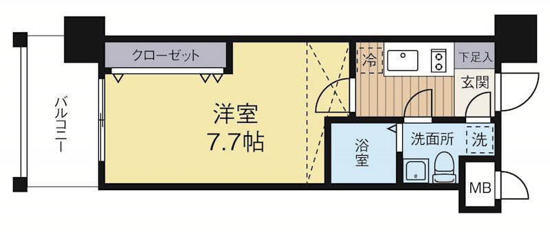 ギャランティー21博多ORIENTBLDNo.66 908号室 間取り