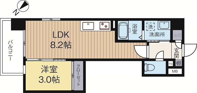 ラフレシーサ博多駅南6 301号室 間取り