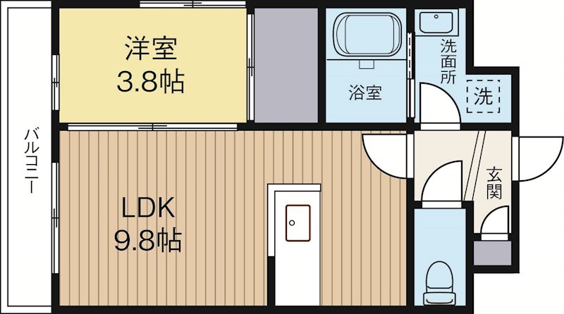 パステルカーラ美野島 305号室 間取り