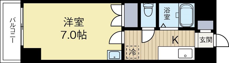 ロイヤル天神南 1014号室 間取り