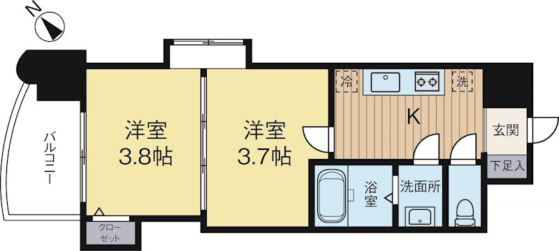 アリビオ博多駅北 1001号室 間取り