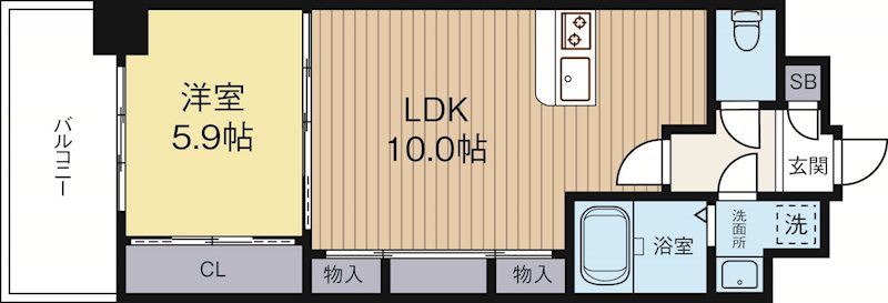 ラファセ九大病院前 704号室 間取り