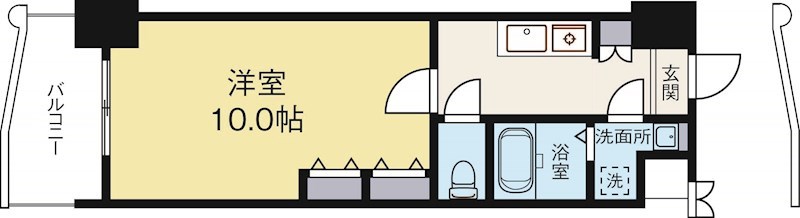 ロイヤルコンフォート渡辺通252 1202号室 間取り