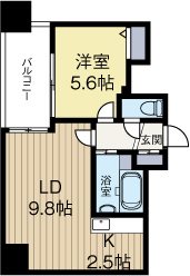 アクタス渡辺通パークシティ 602号室 間取り