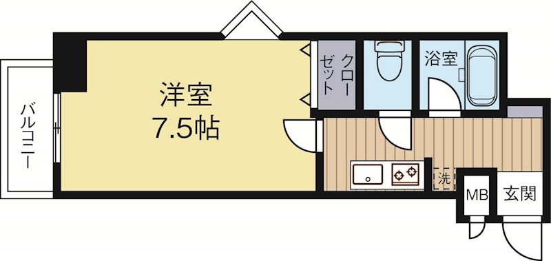 ラリブ大手門 601号室 間取り