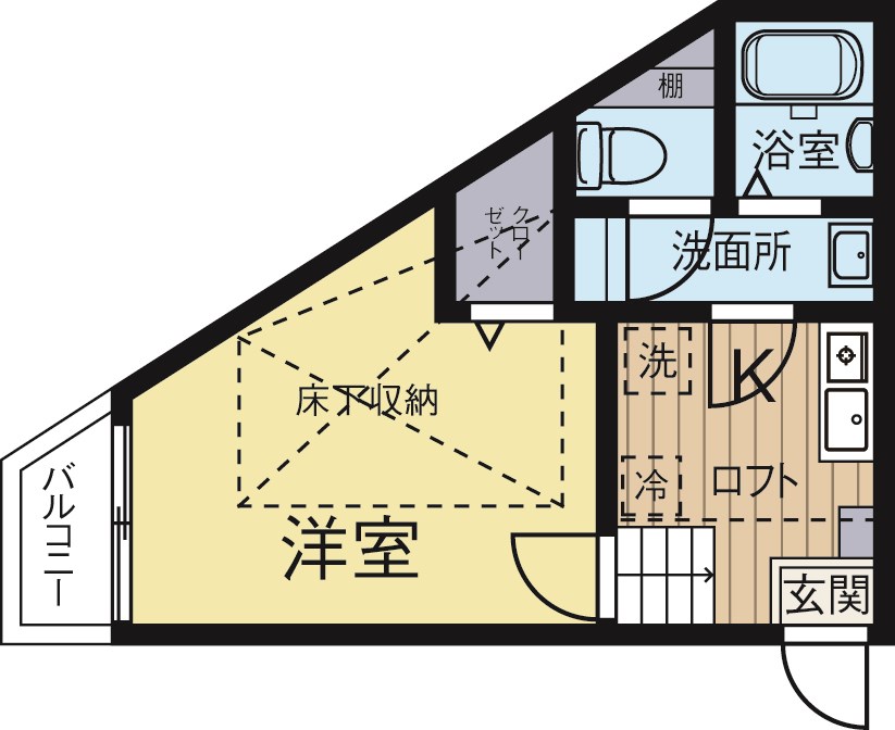 オランジュリー天神南 203号室 間取り
