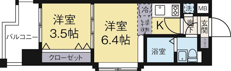 No.55Wes-PROJECT博多 401号室 間取り