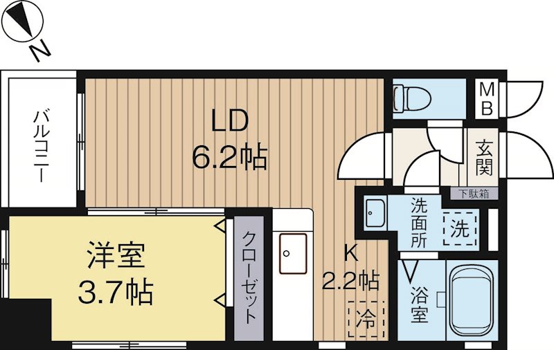 ドリームライフ博多駅南 205号室 間取り