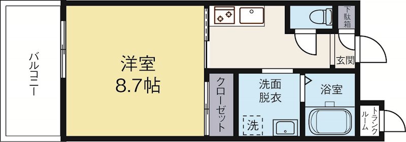 サヴォイテンジンスクワイヤー 518号室 間取り