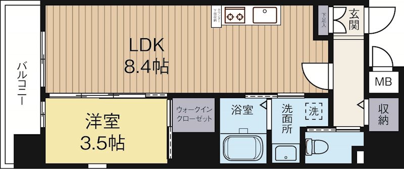 アンシャルム大濠プレミア 203号室 間取り