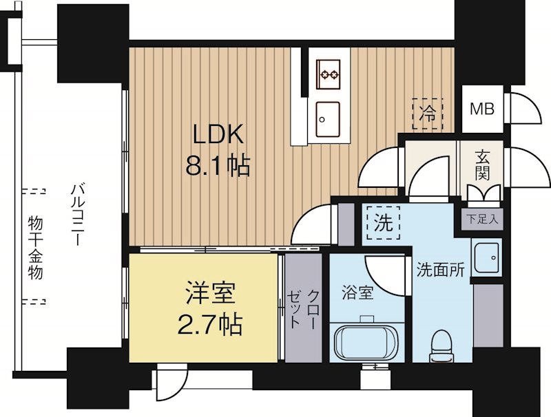 ドゥーエ赤坂 1112号室 間取り