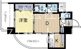 エステートモア警固本通り 807号室 間取り