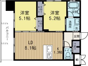 ラファセグランビア博多 410号室 間取り