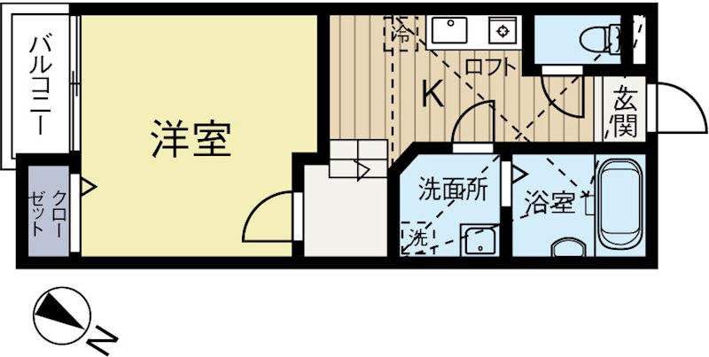 クレオ吉塚伍番館 102号室 間取り