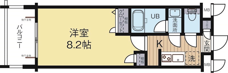 レジデンシャルヒルズ博多駅前弐番館 202号室 間取り