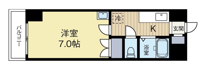ロイヤル天神南 610号室 間取り