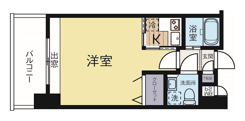 エステートモア警固 1216号室 間取り