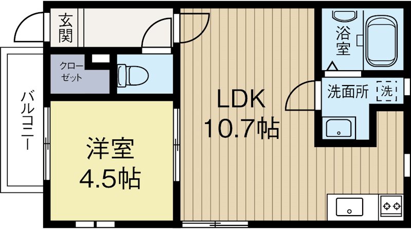 リテラ博多イースト2 102号室 間取り