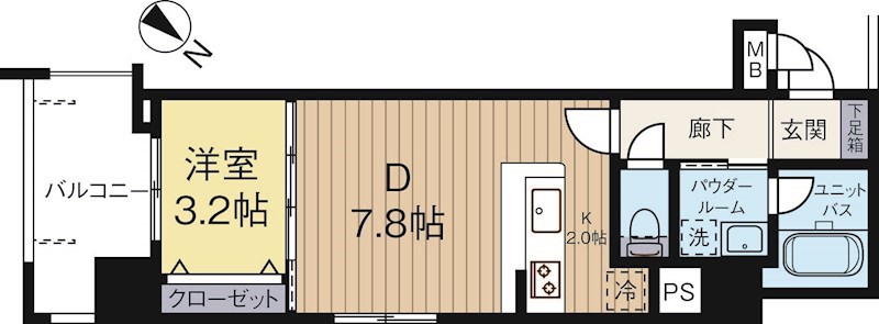 アクタス天神セントラルタワー2 404号室 間取り