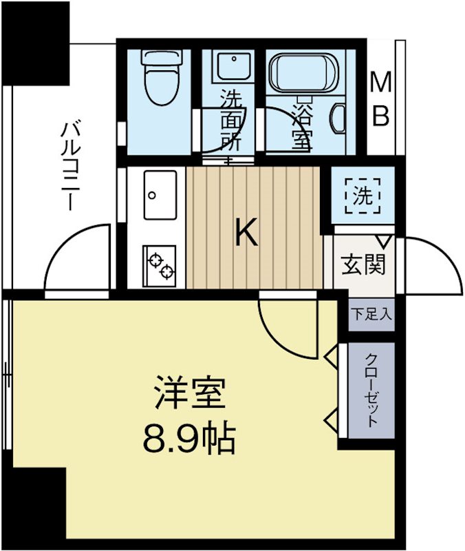 ニューロング博多 303号室 間取り