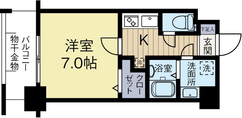 レジデンシャルヒルズデュオスタイル 203号室 間取り