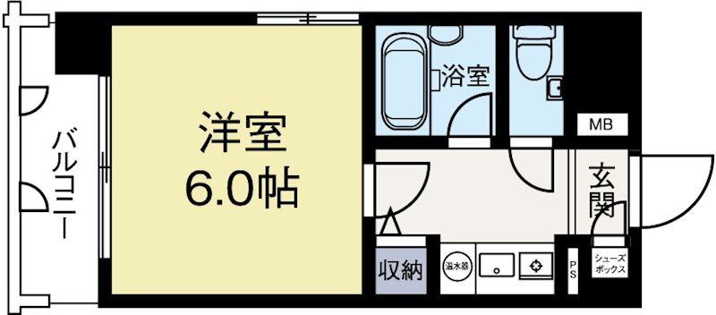 アーバンシティ天神南 401号室 間取り