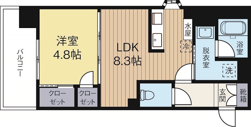 ピアパーク渡辺通 701号室 間取り