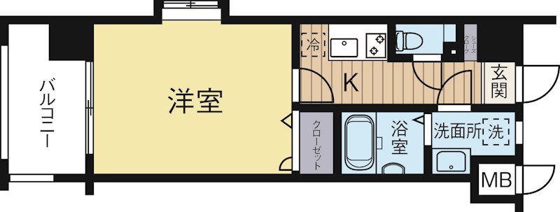 サヴォイザリバーテラス 405号室 間取り