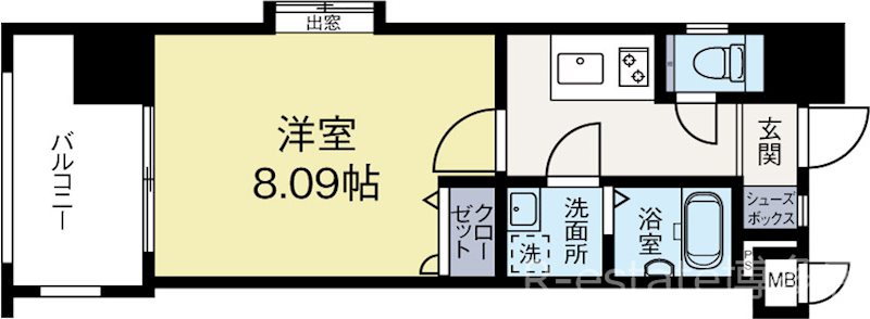 サヴォイルパシフィーク 1210号室 間取り