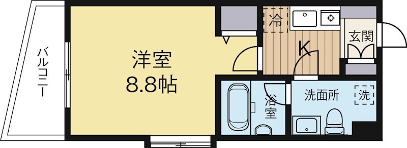 ラセット天神 805号室 間取り