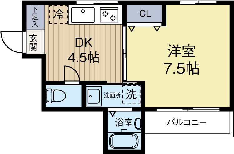 クレアール博多 202号室 間取り