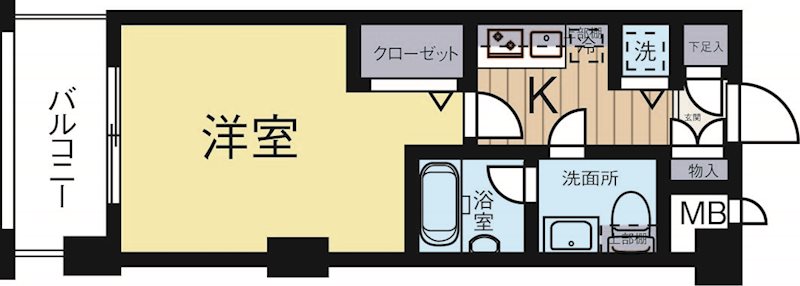 ピュアドームアクシアル天神 506号室 間取り