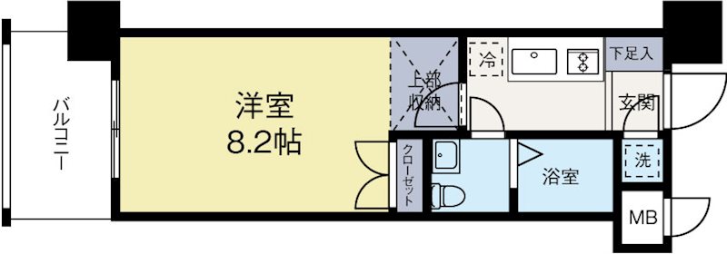ギャランティー21博多ORIENTBLDNo.66 611号室 間取り